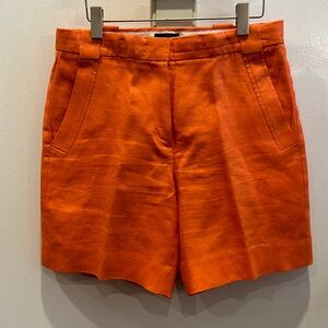 J Crew linen shorts in a soft orange/ coral color
